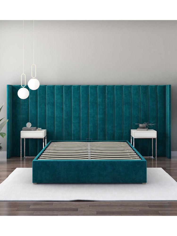 Aspire Furniture Emerald Grandeur Wing Velvet Headboard - Image 2 of 3
