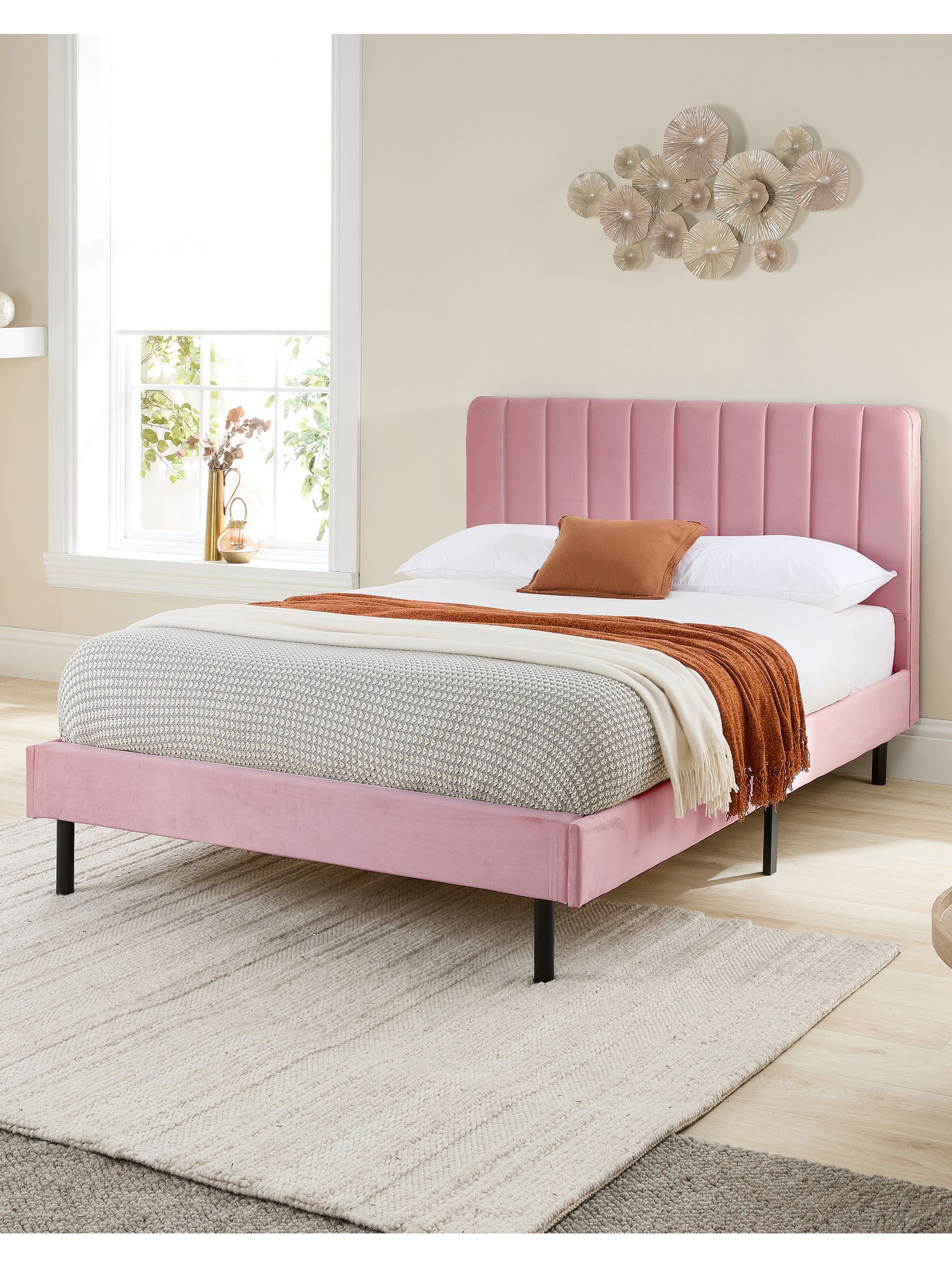 Aspire Rosella Upholstered Bed - Pink - Small Doub - Image 4