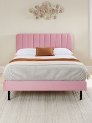 Aspire Furniture Pink Rosella Velvet Upholstered Bed - Image 2 of 3