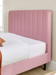 Aspire Furniture Pink Rosella Velvet Upholstered Bed - Image 3 of 3