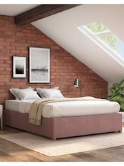 Aspire Furniture Blush Platform Velvet End Lift Ottoman Storage Bed - Image 1 of 3