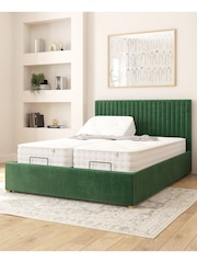 Aspire Furniture Forest Green Grant Velvet Electric Adjustable Bed With Mattress - Image 1 of 6
