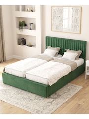 Aspire Furniture Forest Green Grant Velvet Electric Adjustable Bed With Mattress - Image 3 of 6