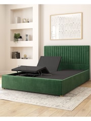 Aspire Furniture Forest Green Grant Velvet Electric Adjustable Bed With Mattress - Image 5 of 6