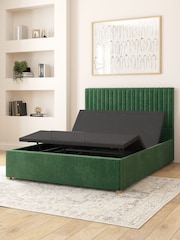 Aspire Furniture Forest Green Grant Velvet Electric Adjustable Bed With Mattress - Image 6 of 6