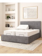 Aspire Furniture Steel Grant Velvet Electric Adjustable Bed With Mattress - Image 1 of 6
