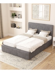 Aspire Furniture Steel Grant Velvet Electric Adjustable Bed With Mattress - Image 3 of 6