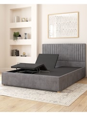 Aspire Furniture Steel Grant Velvet Electric Adjustable Bed With Mattress - Image 5 of 6