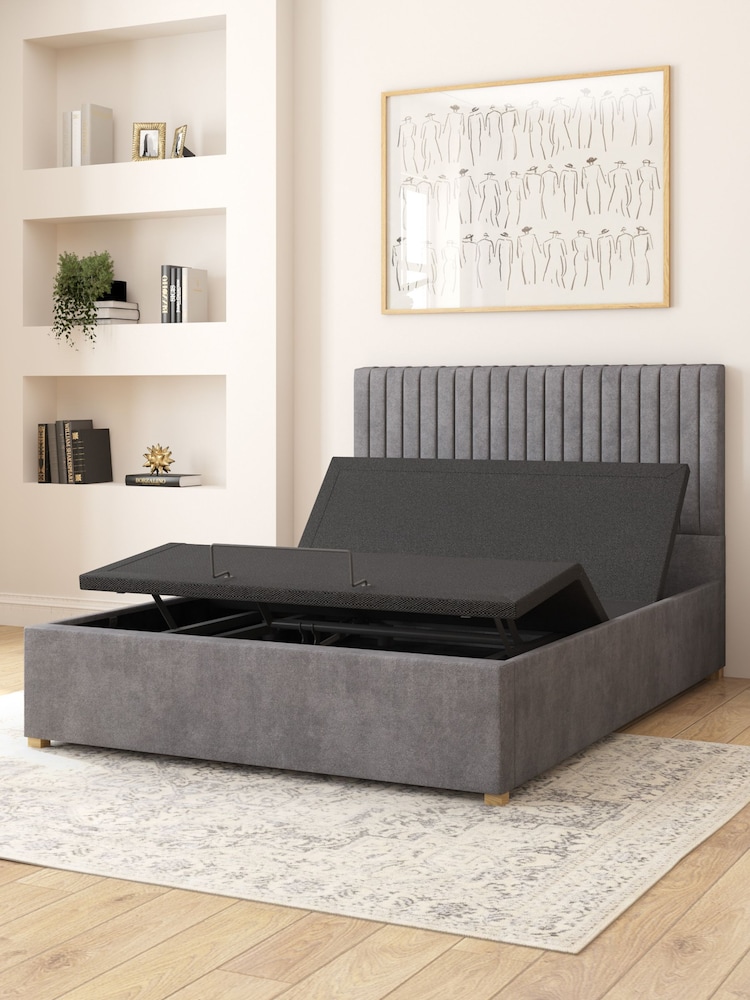 Aspire Furniture Steel Grant Velvet Electric Adjustable Bed With Mattress - Image 6 of 6