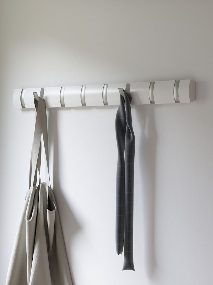 Umbra White Flip 8 Coat Hook - Image 1 of 4 Umbra White Flip 8 Coat Hook - Image 1 of 4