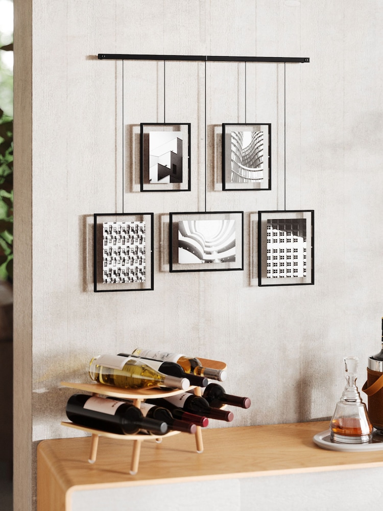 Umbra Black Exhibit 5 Opening Wall Hanging Photo Frame - Image 1 of 4