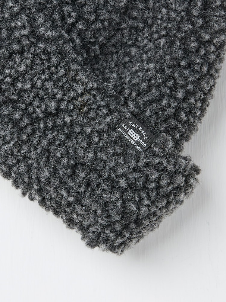 FatFace Charcoal Grey Borg Beanie - Image 2 of 2