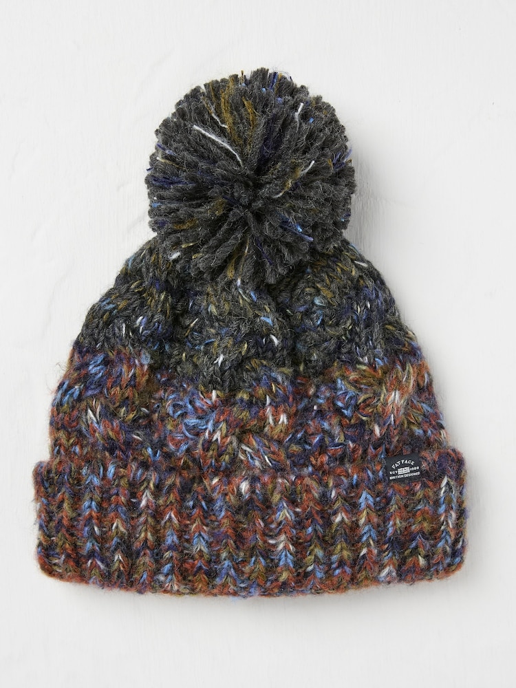 FatFace Navy Twist Colourblock Beanie - Image 1 of 2