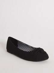Simply Be Black Twist Front Ballerina in Extra Wide Shoes - Image 4 of 4