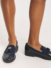 Simply Be Extra Wide Fit Tassle Trim Slippers with Cut Loafers - Imagen 1 de 5