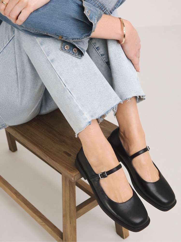 Simply Be Wide Fit Kit Mary Jane Shoe On A Loafers - Imagen 1 de 4