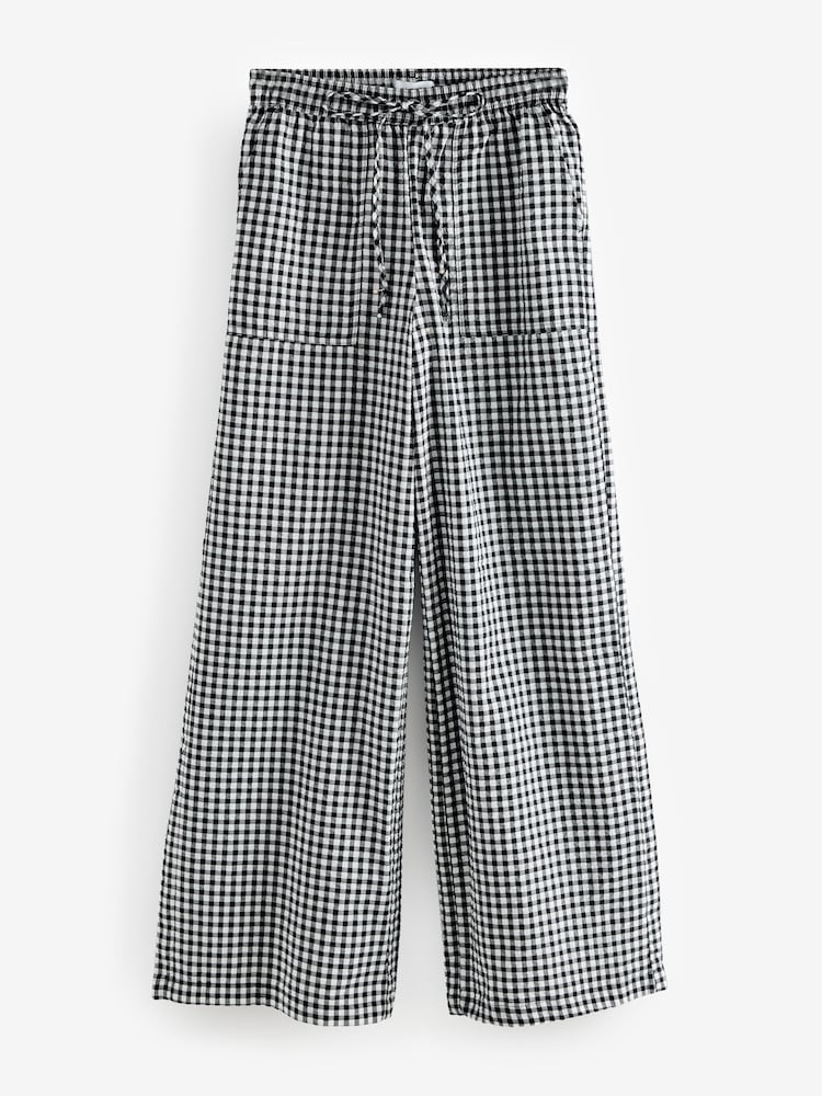 Noir/Blanc - Pantalons Vichy à pinces - Image 5 of 6
