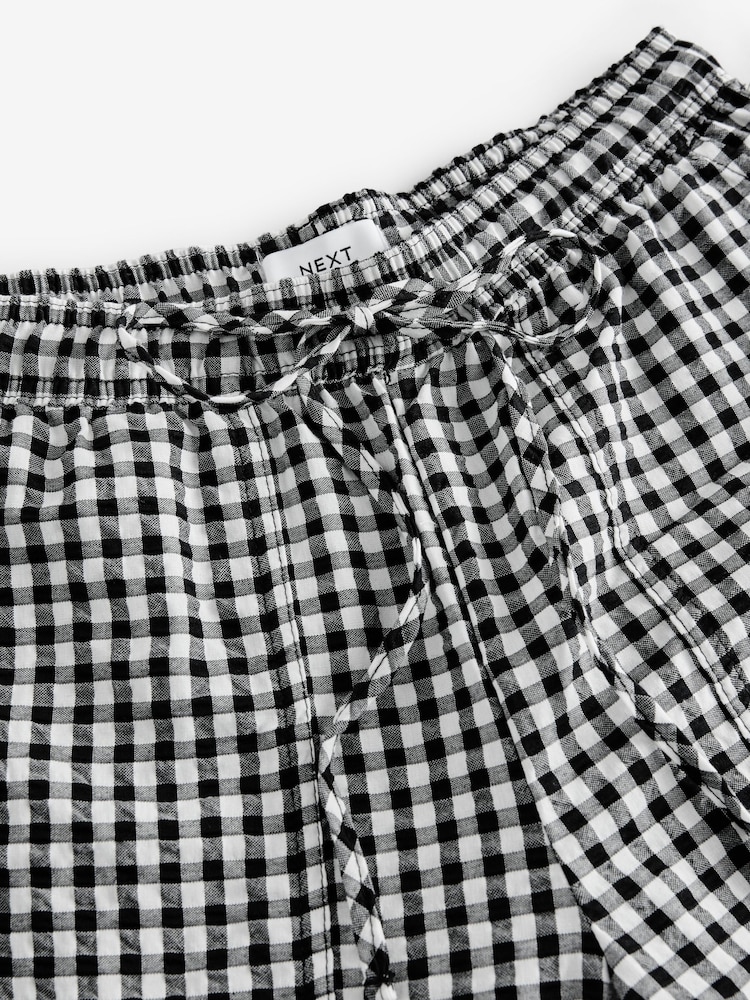 Black/White Pull On Gingham Trousers - Image 6 of 6