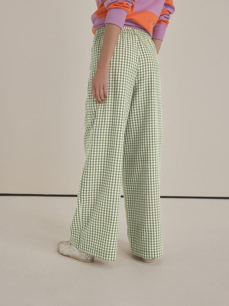 Verde - Pantalones a cuadros sin cierres - Imagen 2 de 7