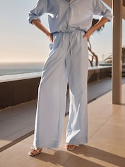 Blue Diamante Sparkle Stripe Wide Leg Trousers - Image 3 of 8