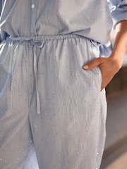 Blue Diamante Sparkle Stripe Wide Leg Trousers - Image 5 of 8
