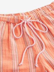 Orange Stripe Cotton Wide Leg Trousers - Image 7 of 8