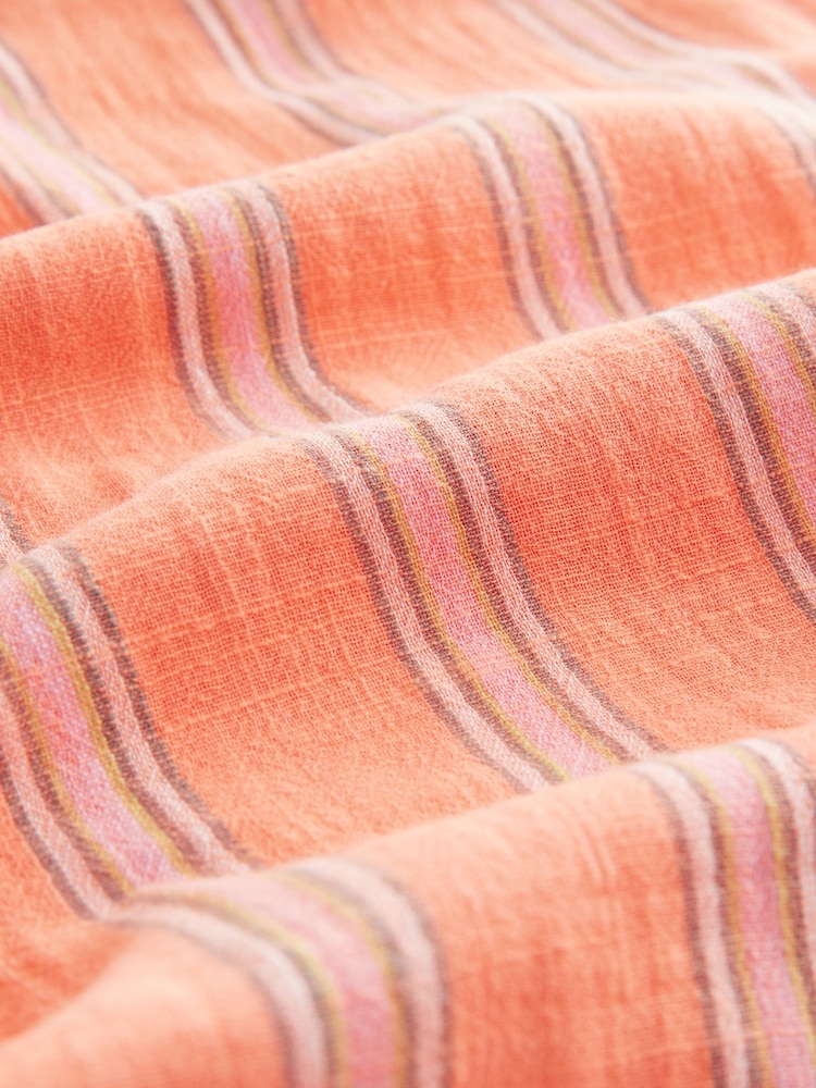Orange Stripe Cotton Wide Leg Trousers - Image 8 of 8