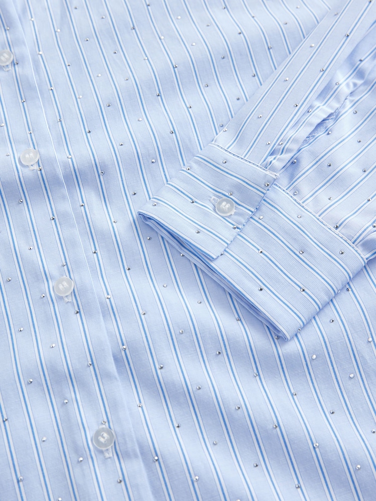 Blue Diamonte Sparkle Shirt - Image 8 of 9