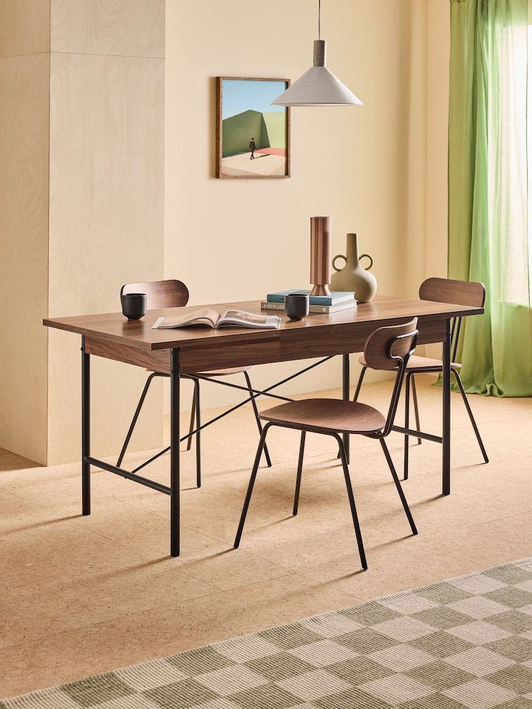 MADE.COM Dark Walnut Effect Blaze 6 To 8 Seater Rectangular Dining Table - Image 2 of 6