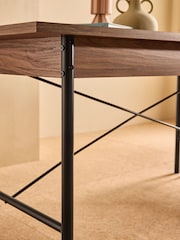MADE.COM Dark Walnut Effect Blaze 6 To 8 Seater Rectangular Dining Table - Image 4 of 6