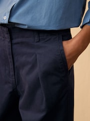 Bleumarin - 100% Cotton Croială tip balon Pantaloni chino Pantaloni - Image 4 of 8