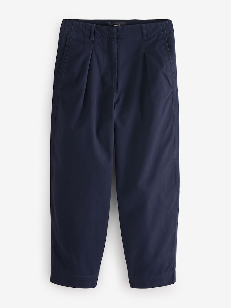 Bleumarin - 100% Cotton Croială tip balon Pantaloni chino Pantaloni - Image 6 of 8