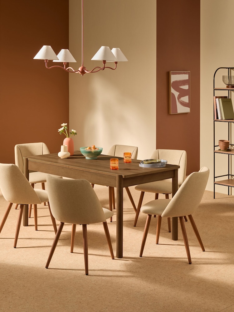 MADE.COM Dark Natural Oak Effect Pavia 6 to 8 Seater Extending Dining Table - Image 1 of 8