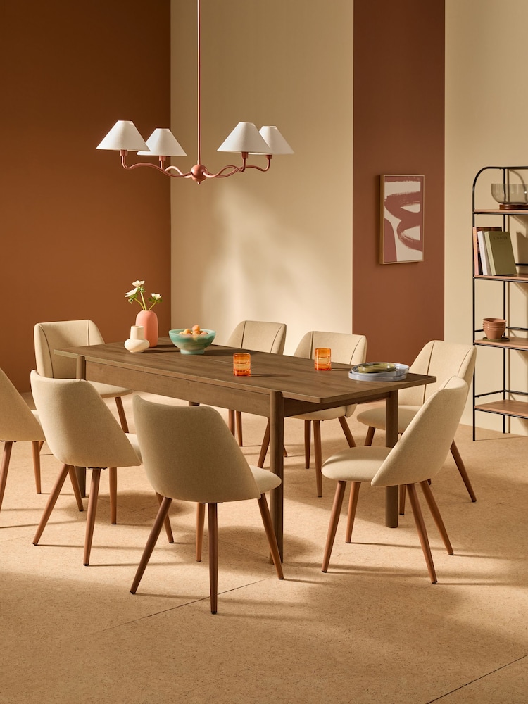 MADE.COM Dark Natural Oak Effect Pavia 6 to 8 Seater Extending Dining Table - Image 2 of 8