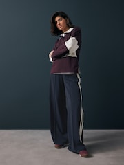 Navy Side Stripe Track Trousers - Image 1 of 7
