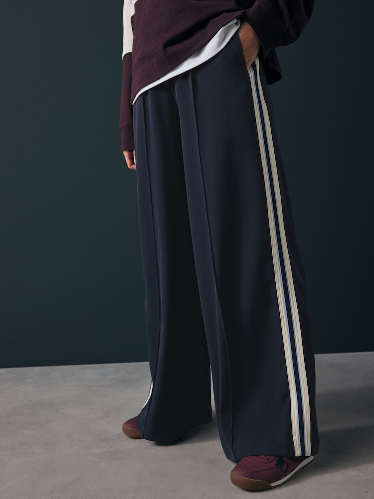 Navy Side Stripe Track Trousers - Image 2 of 7