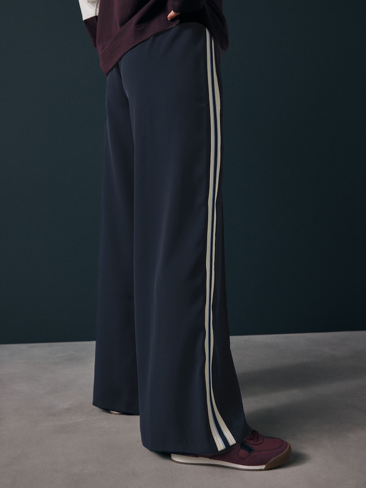 Navy Side Stripe Track Trousers - Image 4 of 7