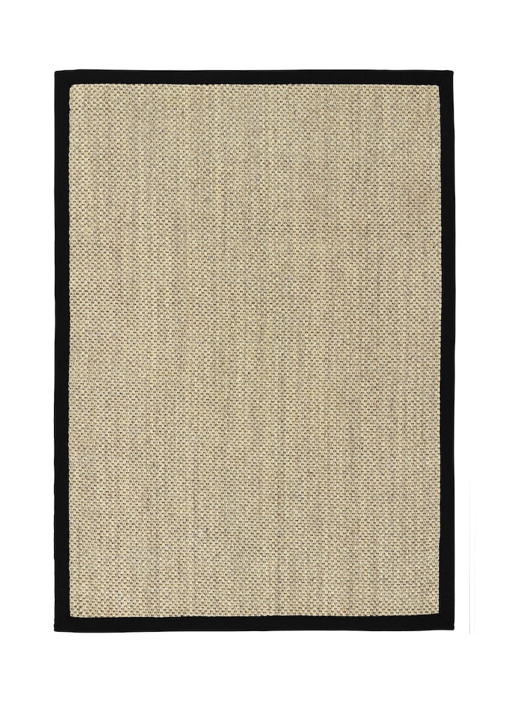 Origin Rugs Light Beige with Black Border Hand Woven Sisal Rug - Image 2 of 4 Origin Rugs Light Beige with Black Border Hand Woven Sisal Rug - Image 2 of 4