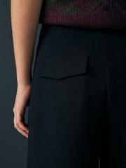 Black Barrel Leg Crepe Trousers - Image 4 of 10