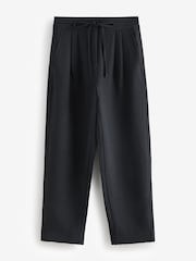 Black Barrel Leg Crepe Trousers - Image 6 of 10