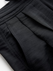 Black Barrel Leg Crepe Trousers - Image 8 of 10