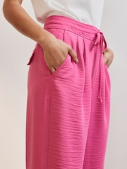 Bright Pink Barrel Leg Crepe Trousers - Image 3 of 5