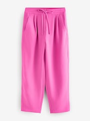 Bright Pink Barrel Leg Crepe Trousers - Image 4 of 5