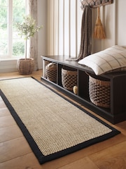 Origin Rugs Light Beige with Black Border Sisal Runner - Image 1 of 4
