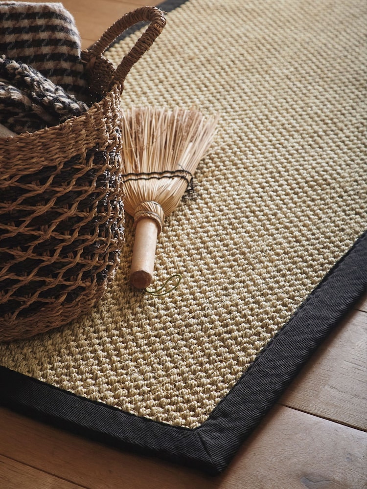 Origin Rugs Light Beige with Black Border Sisal Runner - Image 4 of 4