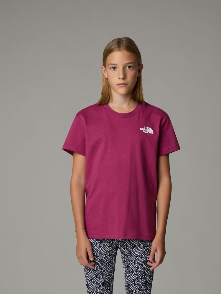 The North Face Purple Girls Redbox Relaxed 100% Cotton T-Shirt - Image 1 of 3