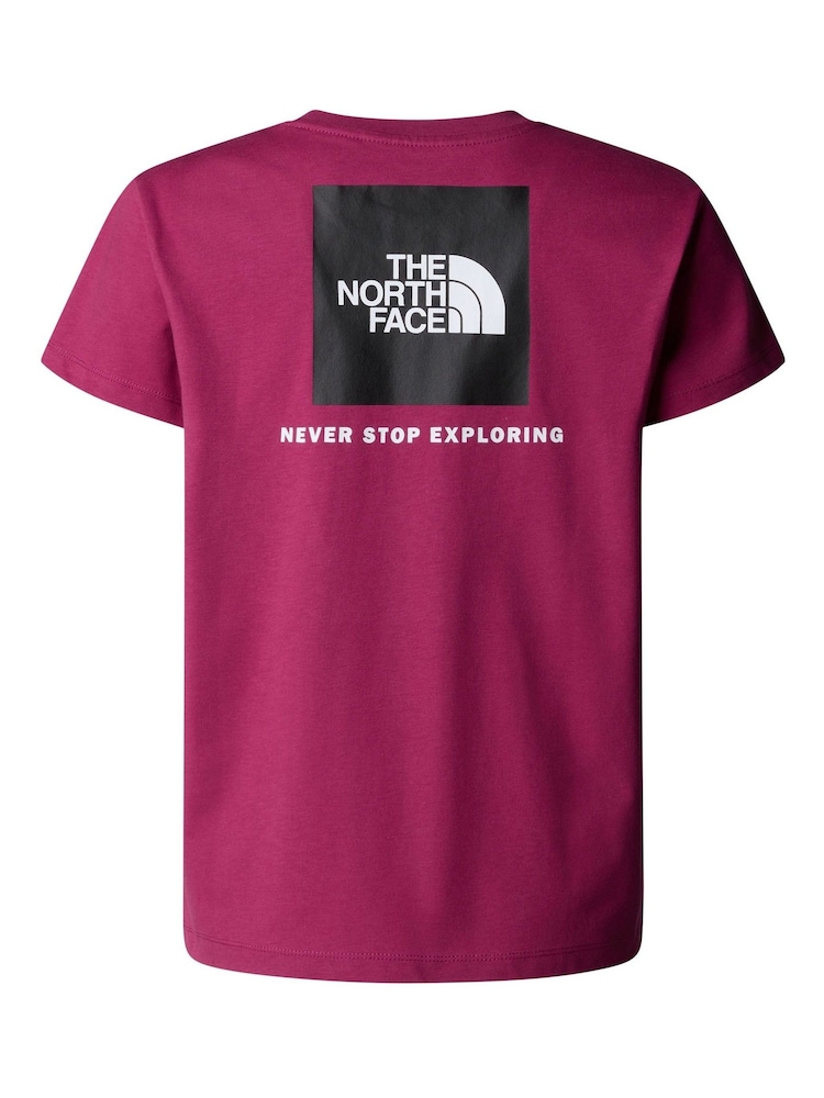 The North Face Purple Girls Redbox Relaxed 100% Cotton T-Shirt - Image 5 of 5 The North Face Purple Girls Redbox Relaxed 100% Cotton T-Shirt - Image 5 of 5