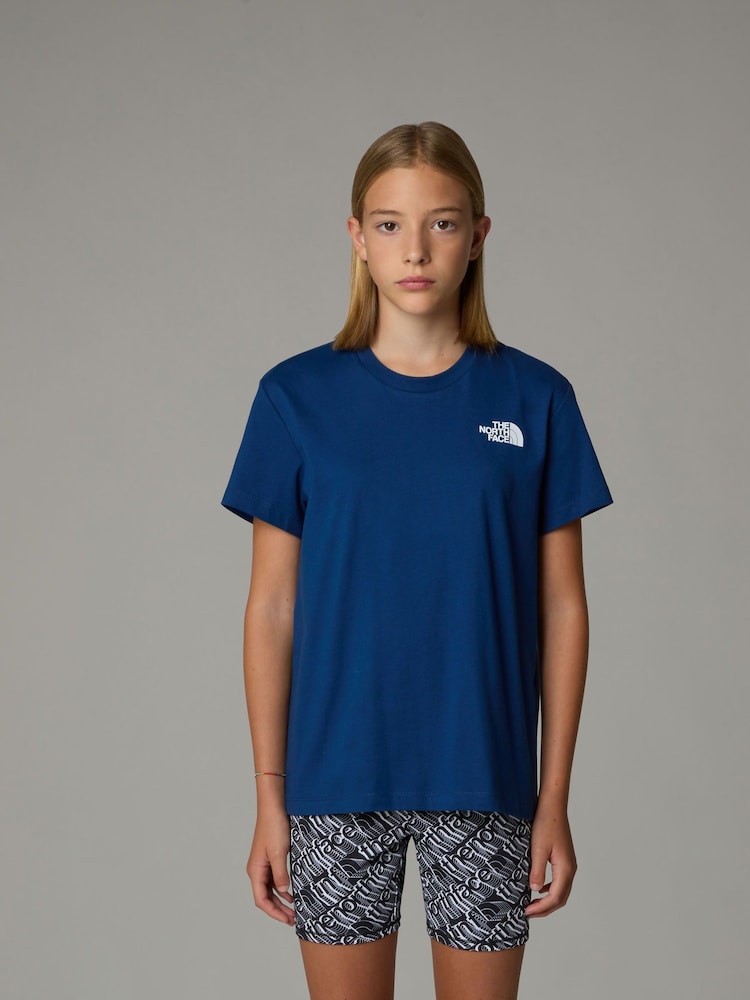 The North Face Blue Girls Redbox Relaxed 100% Cotton T-Shirt - Image 1 of 3