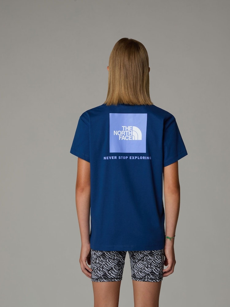 The North Face Blue Girls Redbox Relaxed 100% Cotton T-Shirt - Image 2 of 3