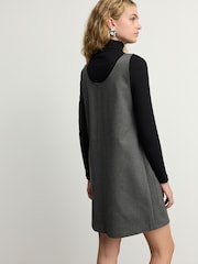 Grey V-Neck Ponte Pinafore Mini Dress - Image 3 of 7